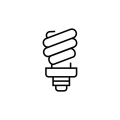 Recyclable Light bulb icon. Garbage recycle vector illustration. Isolated contour of cleaning on white background.