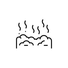 Landfill icon. Nature pollution vector illustration. Isolated contour of garbage on white background.