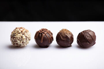 variety of handmade gourmet chocolate truffle candy