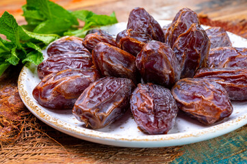 Dried sweet sugar free dates medjoul fruits from Israel