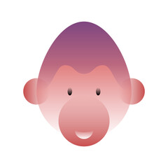 Vector monkey in gradient style. Digital art