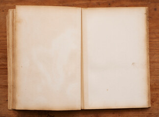 Close up of blank pages in antique book