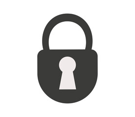 padlock icon isolated on white background, flat vector illustration