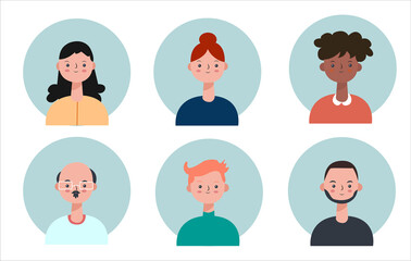 Avatar. Different nationality and types of people. Icons