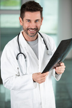 young male doctor working in the clinic