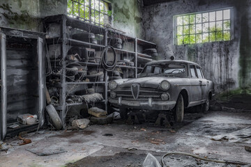 Fototapeta na wymiar Old abandoned car