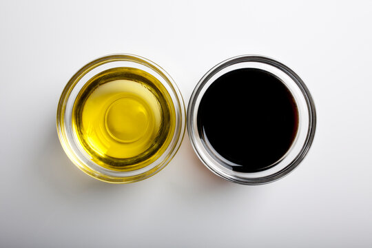 Studio shot of olive and vinegar