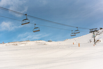 Grandvalira ski resort in Grau Roig Andorra in time of COVID19 in winter 2021.