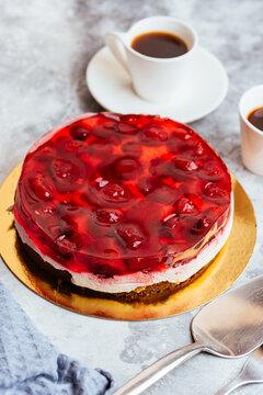 A variety of sweet homemade desserts on a light marble backgroun
