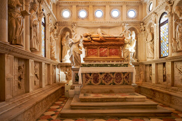 Trogir, Croatia - Cathedral of St. Lawrence, fragment of the interior, photo taken on September 11,...