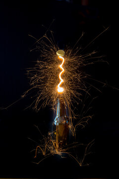 explosion of top bottle with Photoshop