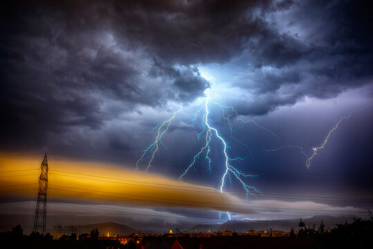 storm over the city in Vic