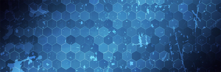 Obraz na płótnie Canvas Futuristic Hexagon background. Abstract Honeycomb pattern. Blue vector illustration