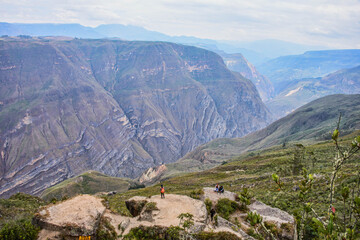 Fototapeta na wymiar Trekking into the beautiful Sonche Canyon at Huancas, Chachapoyas, Amazonas, Peru