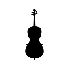 silhouette of a violin. bitmap illustration illustration