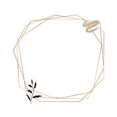 Simple vector frame with floral and brush stroke element