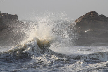 Naklejka premium Sea wave splash