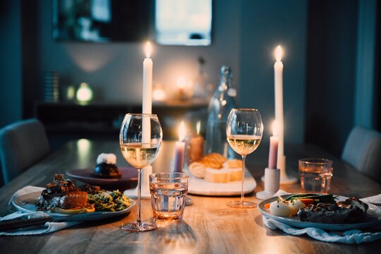 Fine dining at home date night