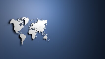 Fototapeta na wymiar World map on blue background banner