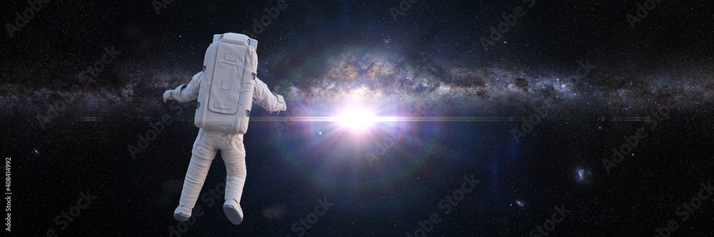 Canvas Prints astronaut in empty space, spaceman flying free