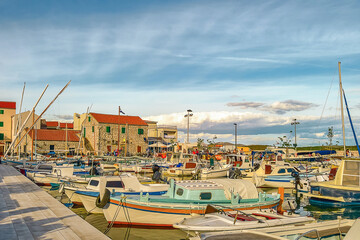 Yachts and boats in the marina, Betina town, Croatia