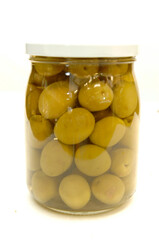 a jar of olives of oliva tenera ascolana species used for the preparation of fried olives all'ascolana i the Marche region