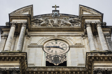 Nancy Cathedral (Cathedral of Our Lady of the Annunciation and St. Sigisbert) - Roman Catholic Church located in town of Nancy, Lorraine, France. Nancy Cathedral erected in the XVIII century.