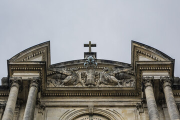 Fototapeta premium Nancy Cathedral (Cathedral of Our Lady of the Annunciation and St. Sigisbert) - Roman Catholic Church located in town of Nancy, Lorraine, France. Nancy Cathedral erected in the XVIII century.