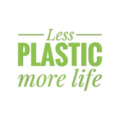 Naklejka premium ''Less plastic, more life'' Lettering