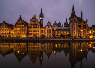 The beautiful Graslei district from Ghent