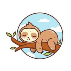 Obraz na płótnie Canvas cute sloth sleeping in the tree branch