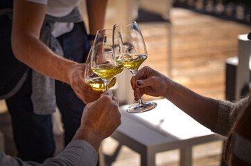 person holding a glass of wine