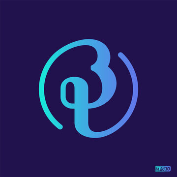 Modern professional logo monograma BT in blue theme