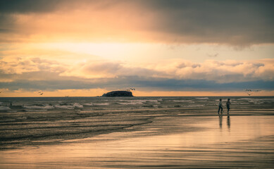 sunset on the beach