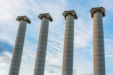 4 Columns of catalonia, Barcelona, Spain.