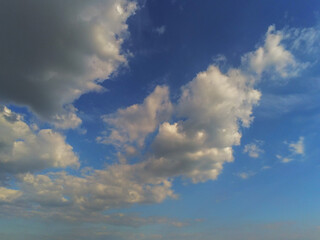 Blue cloudy sky. Abstract nature background.