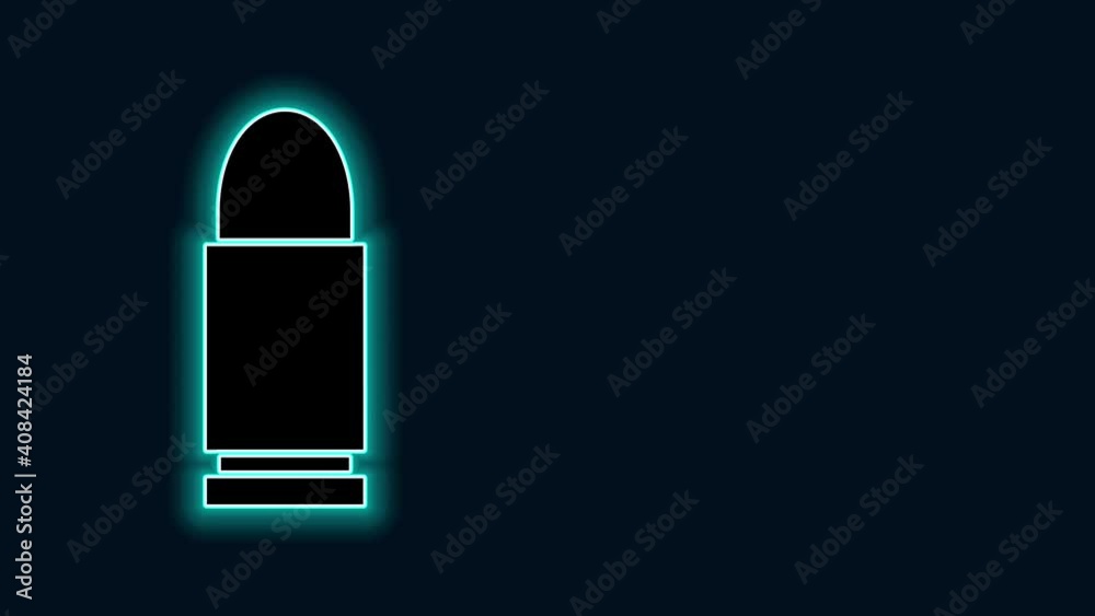 Canvas Prints glowing neon line bullet icon isolated on black background. 4k video motion graphic animation