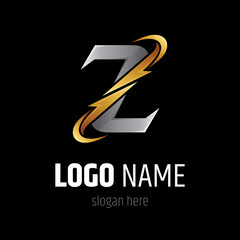 Letter Z thunder flash luxury logo template ready for use