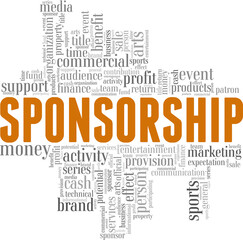 Fototapeta premium Sponsorship vector illustration word cloud isolated on a white background.