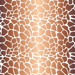 Copper gold giraffe skin seamless pattern. Animal print background 
