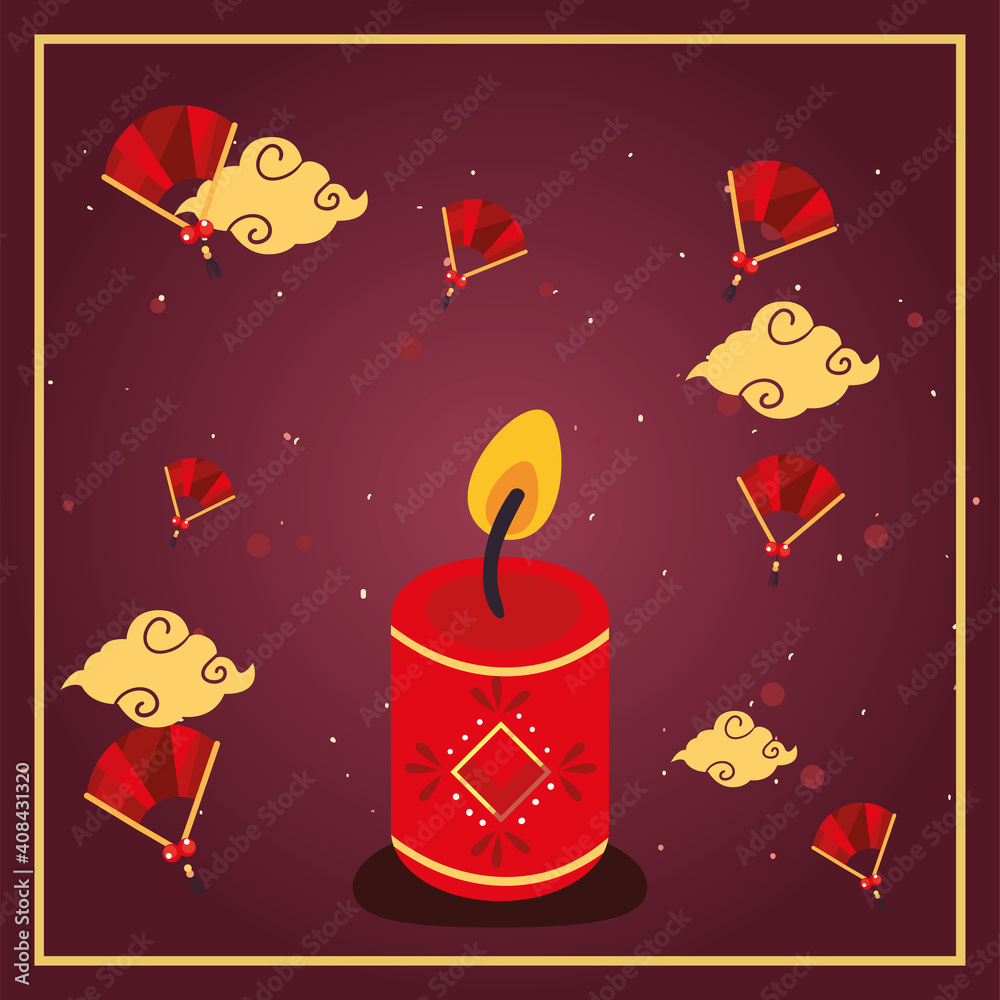 Canvas Prints Chinese new year 2021 candle vector design