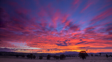 Beautiful sunrise over Westbrook/Glendonbook area ,near Singleton in the Hunter Valley of N.S.W. Australia. © Bruce