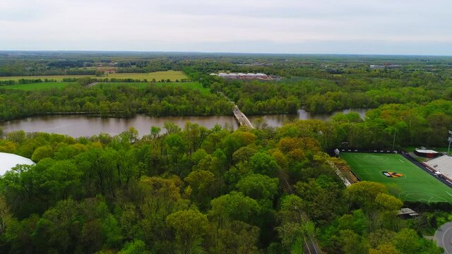 Aerial Shot of Princeton University Countryside