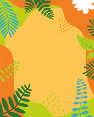 Fototapeta na wymiar design of background for stories with colorful tropical leaves