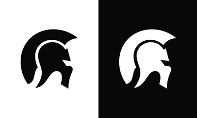 Greek Sparta / Spartan Helmet Warrior logo design - obrazy, fototapety, plakaty