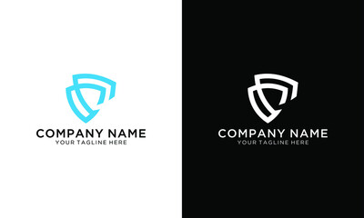 Cyber security shield logo design. Information and network protection vector design. Internet safety logotype