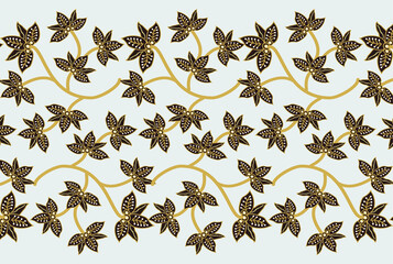 Indonesian batik motifs with very distinctive plant patterns