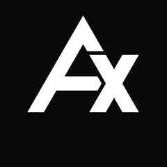 Obraz premium Initial letter AX or FX logo template in flat design monogram illustration