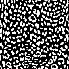 Vector seamless pattern. Leopard black and white skin texture