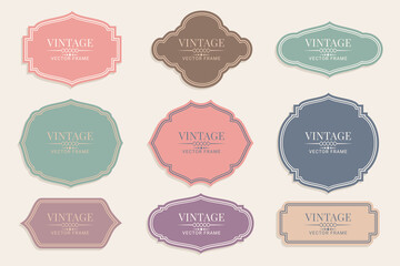 Retro vintage frames collection vector illustration